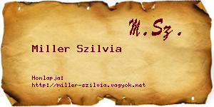 Miller Szilvia névjegykártya